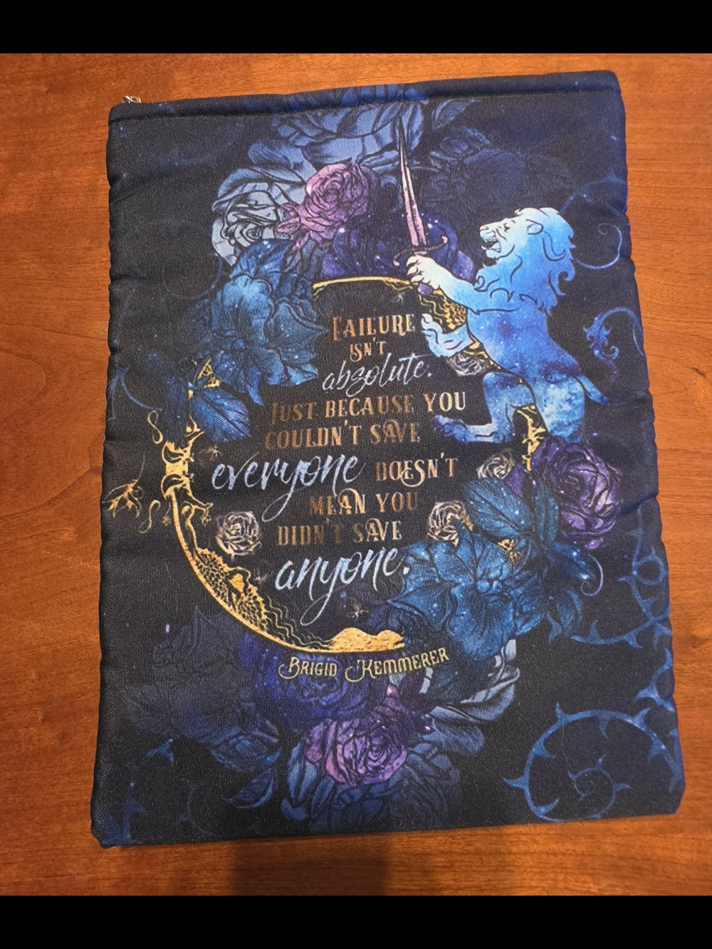 Brigid Kemmerer Padded Book Sleeve FairyLoot Bookish Book Protector Quote